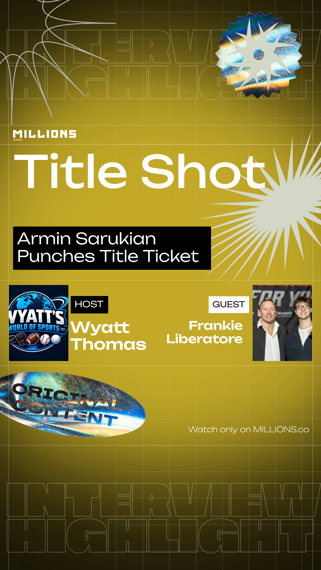 Armin Tsarukyan Punches Title Ticke... on MILLIONS Armin Tsarukyan Punches Title Ticke...