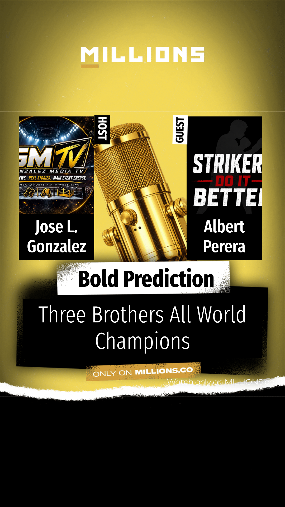 Three Brothers All World Champions on MILLIONS Three Brothers All World Champions