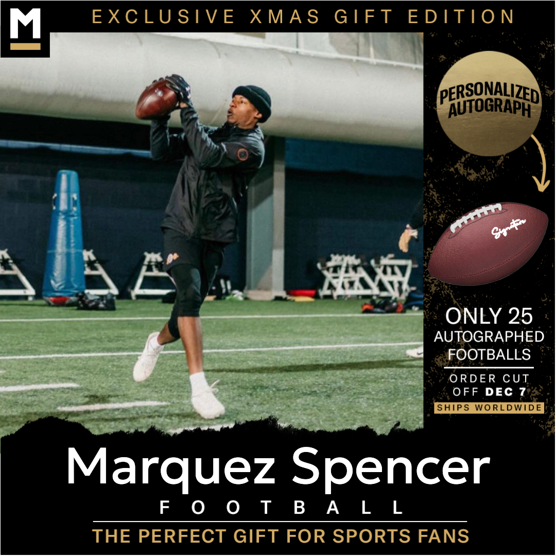 Marquez Spencer Autographed Football on MILLIONS Marquez Spencer Autographed Football