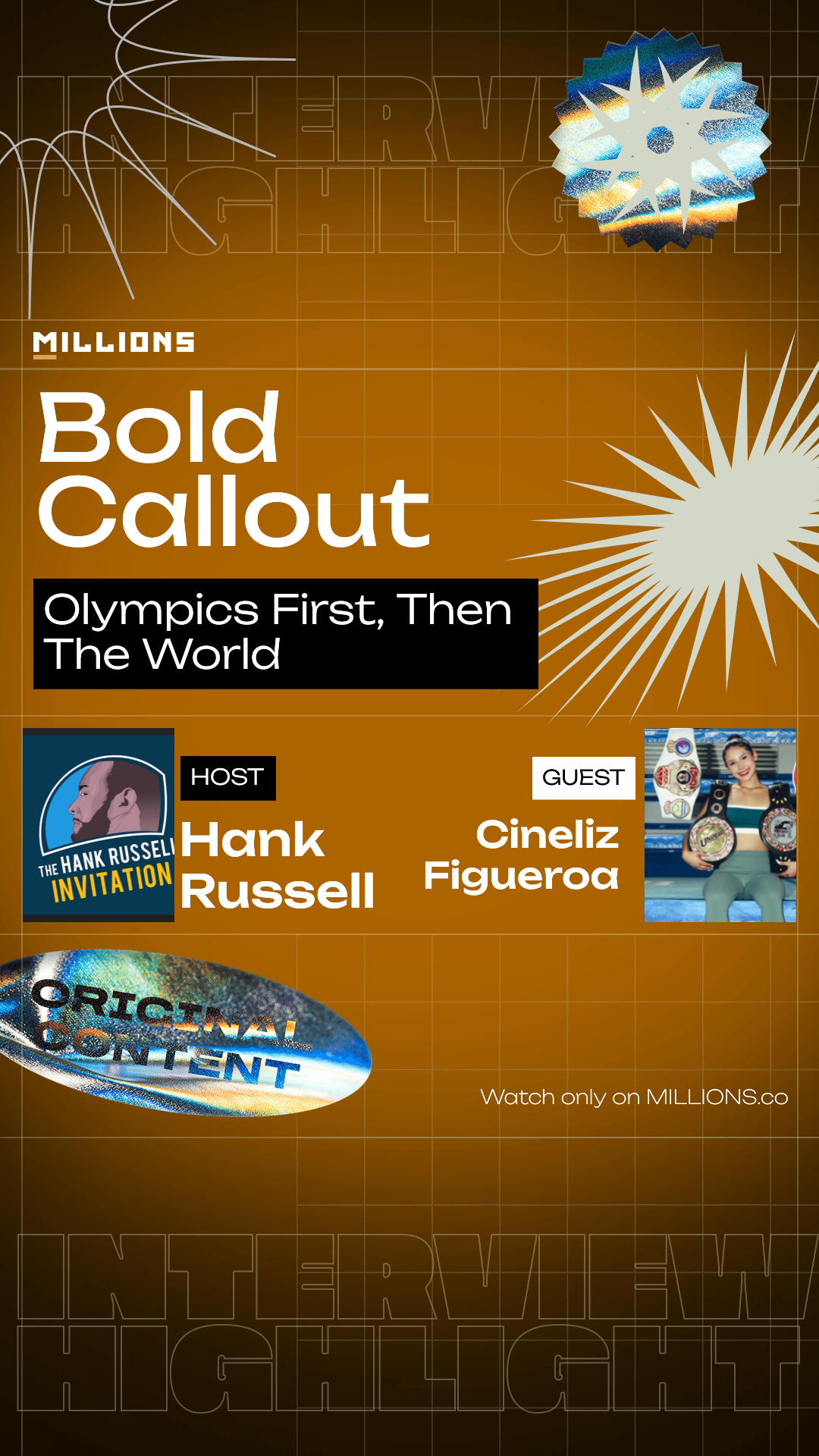Olympics First, Then The World on MILLIONS Olympics First, Then The World