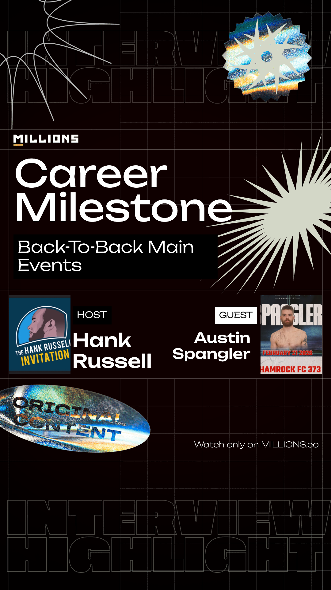 Back-To-Back Main Events on MILLIONS Back-To-Back Main Events