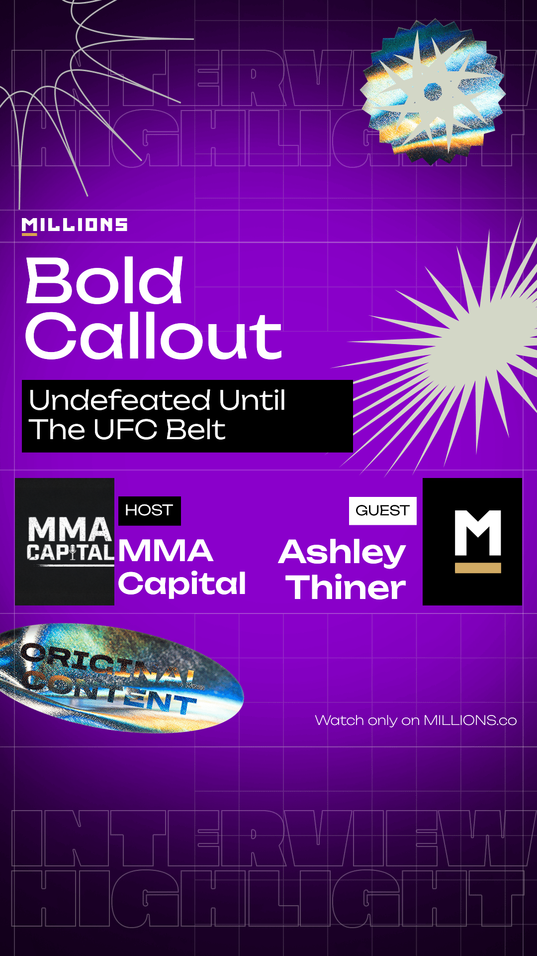 Undefeated Until The UFC Belt on MILLIONS Undefeated Until The UFC Belt