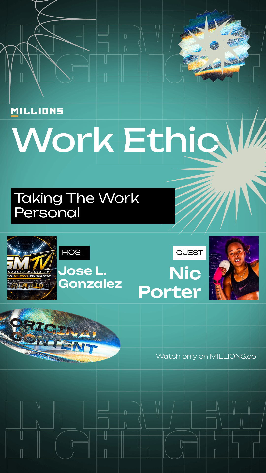 Taking The Work Personal on MILLIONS Taking The Work Personal