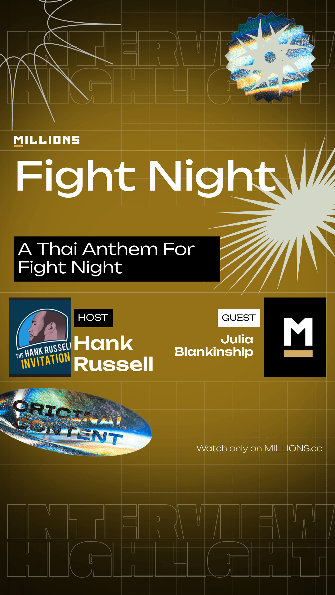 A Thai Anthem For Fight Night on MILLIONS A Thai Anthem For Fight Night