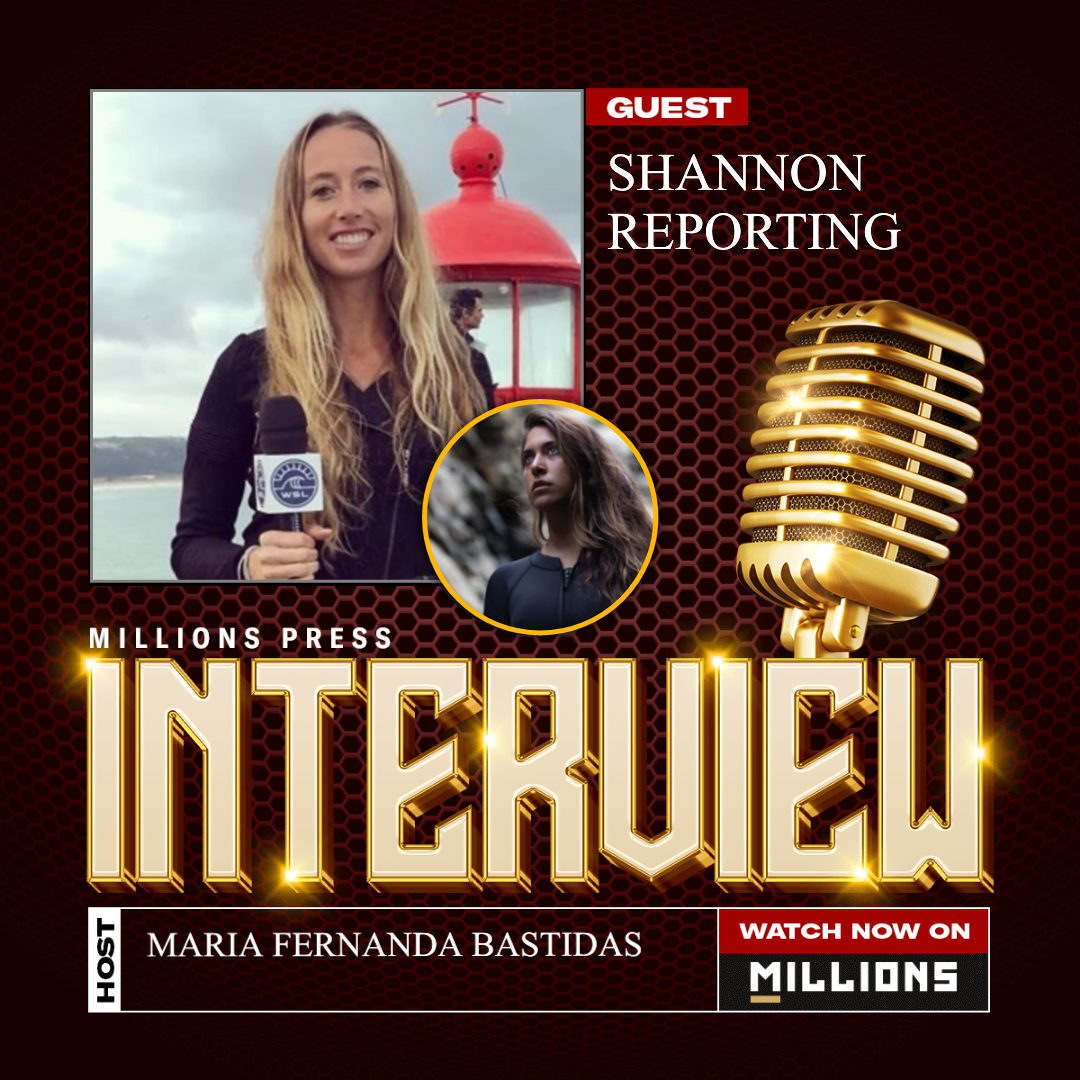 Shannon Reporting Maria Fernanda interview on Big Wave Awards