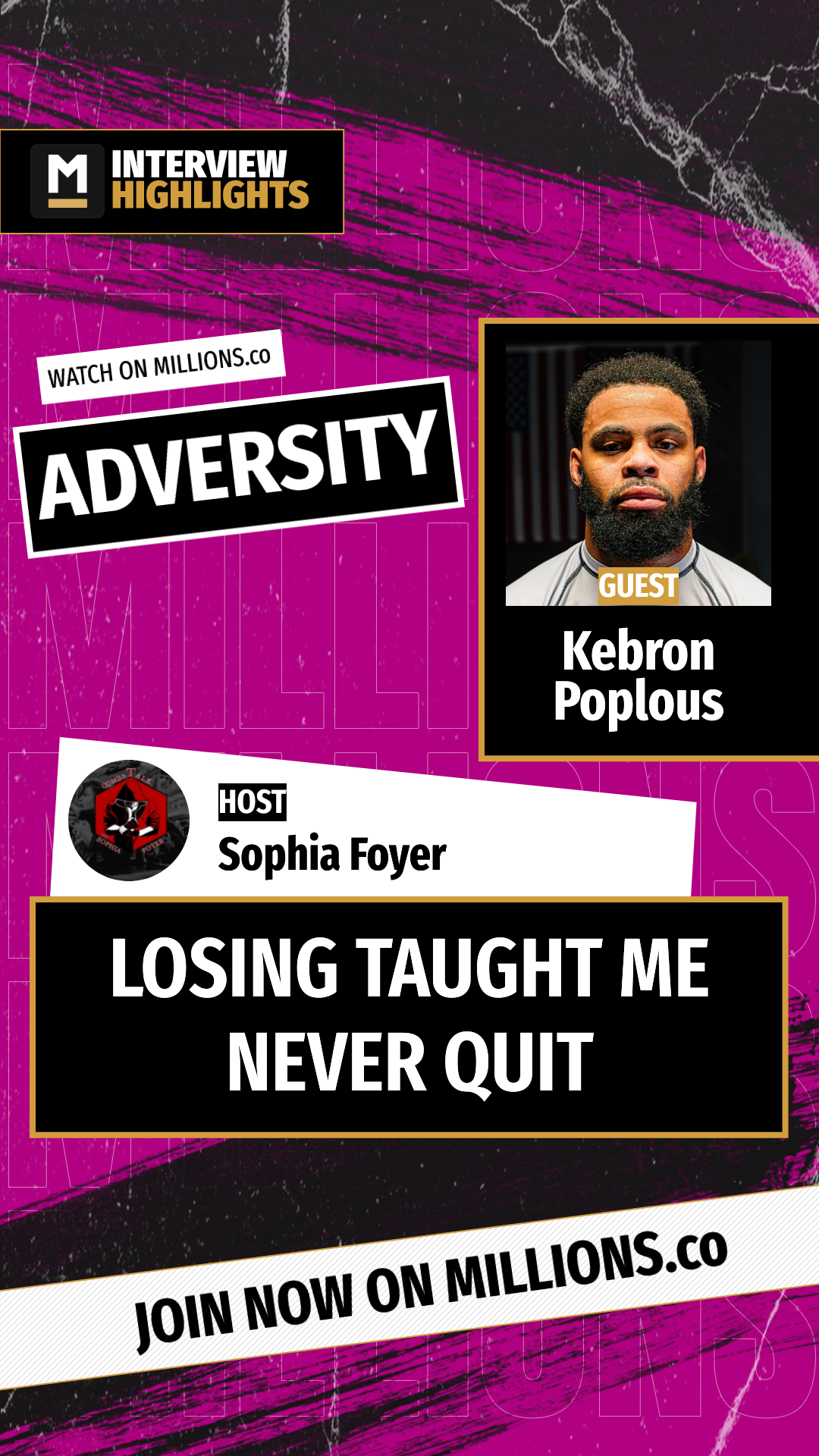 Losing Taught Me Never Quit on MILLIONS Losing Taught Me Never Quit