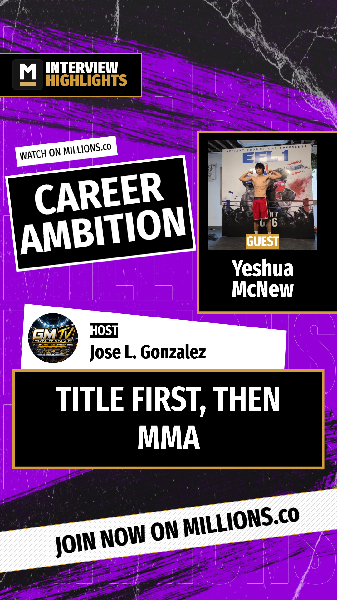Title First, Then MMA on MILLIONS Title First, Then MMA