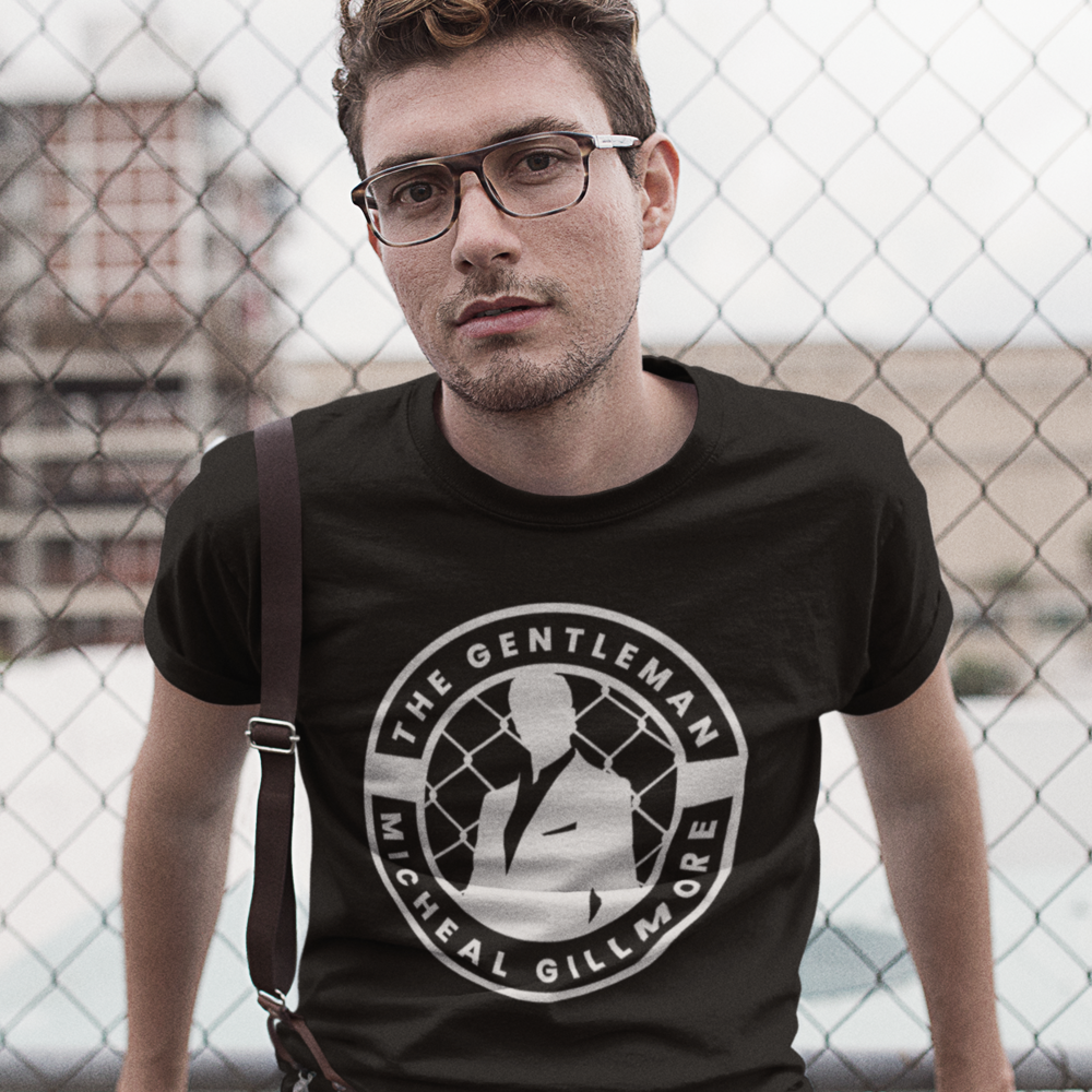 The Gentleman Micheal Gillmore Men's T-Shirt, White Logo
