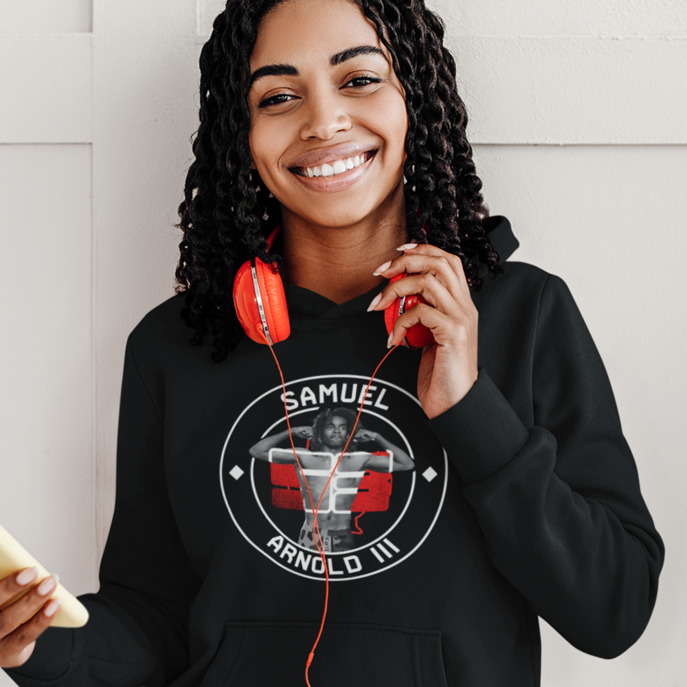 Female Samuel “S3” Arnold V#2 Women’s Hoodie, White Logo | MILLIONS