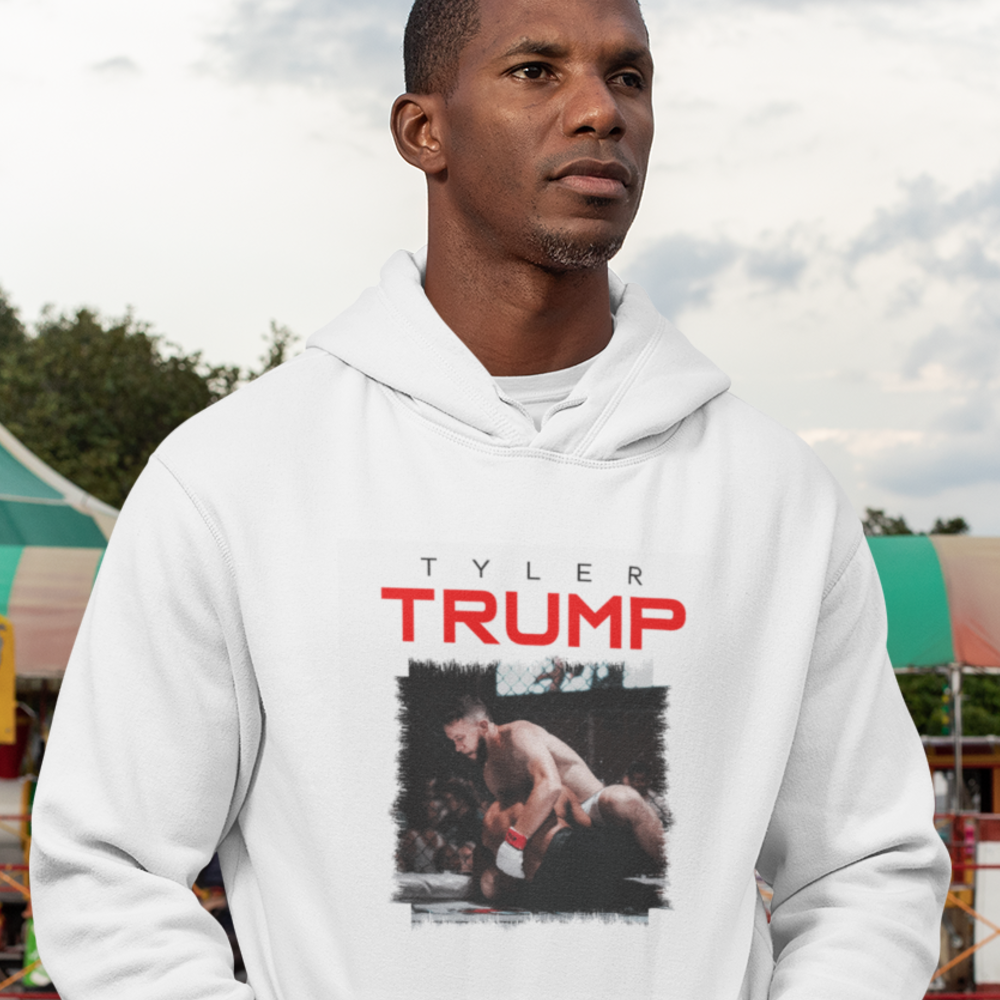 "Ground N’ Pound" by Tyler Trump Hoodie, Black Logo