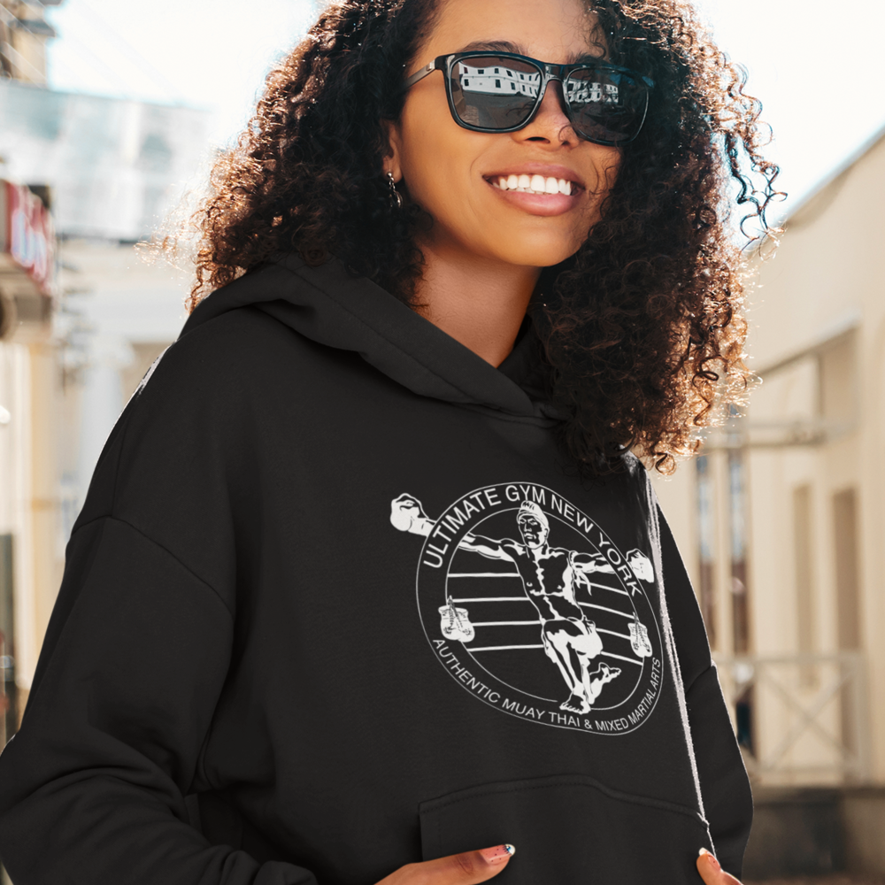 Ultimate Gym New York Hoodie, White Logo