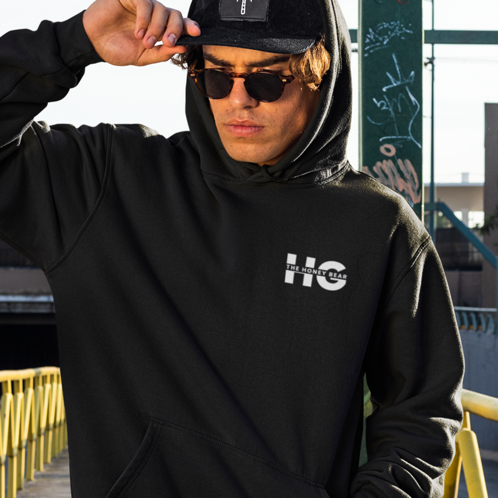 Male The Honey Bear by Hannah Guy Men's Hoodie, Light Logo | MILLIONS
