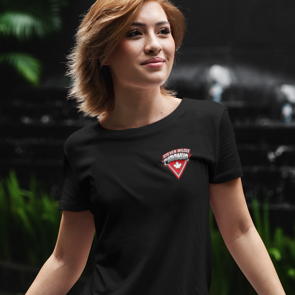 Steven "The Piranha" Wilcox Women’s T-Shirt, Mini Logo Side