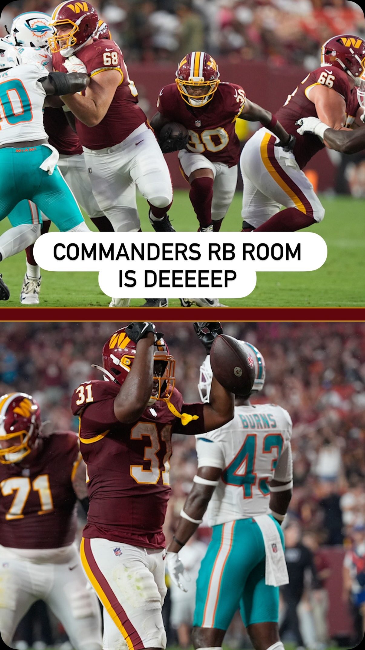 Commanders running backs Robert Hen...