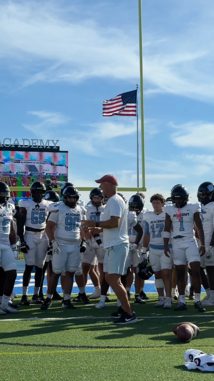 NFL Academy players getting reps in