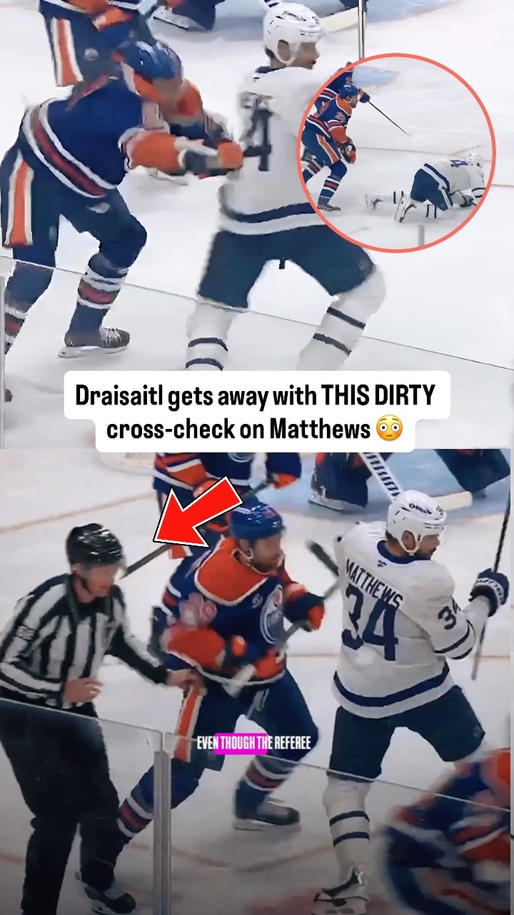 Draisaitl's Cross-Check on Matthews...
