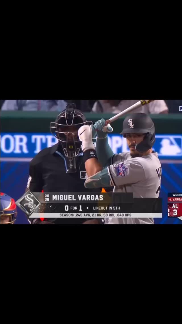 Miguel Vargas hits a deep shot in t...