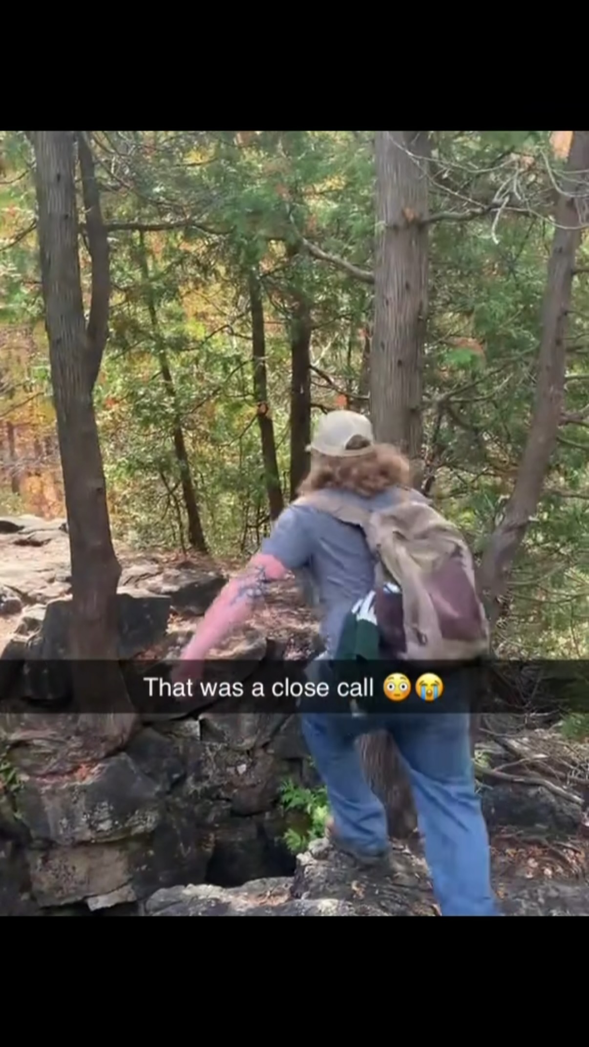 Hiker almost falls off a cliff on MILLIONS Hiker almost falls off a cliff
