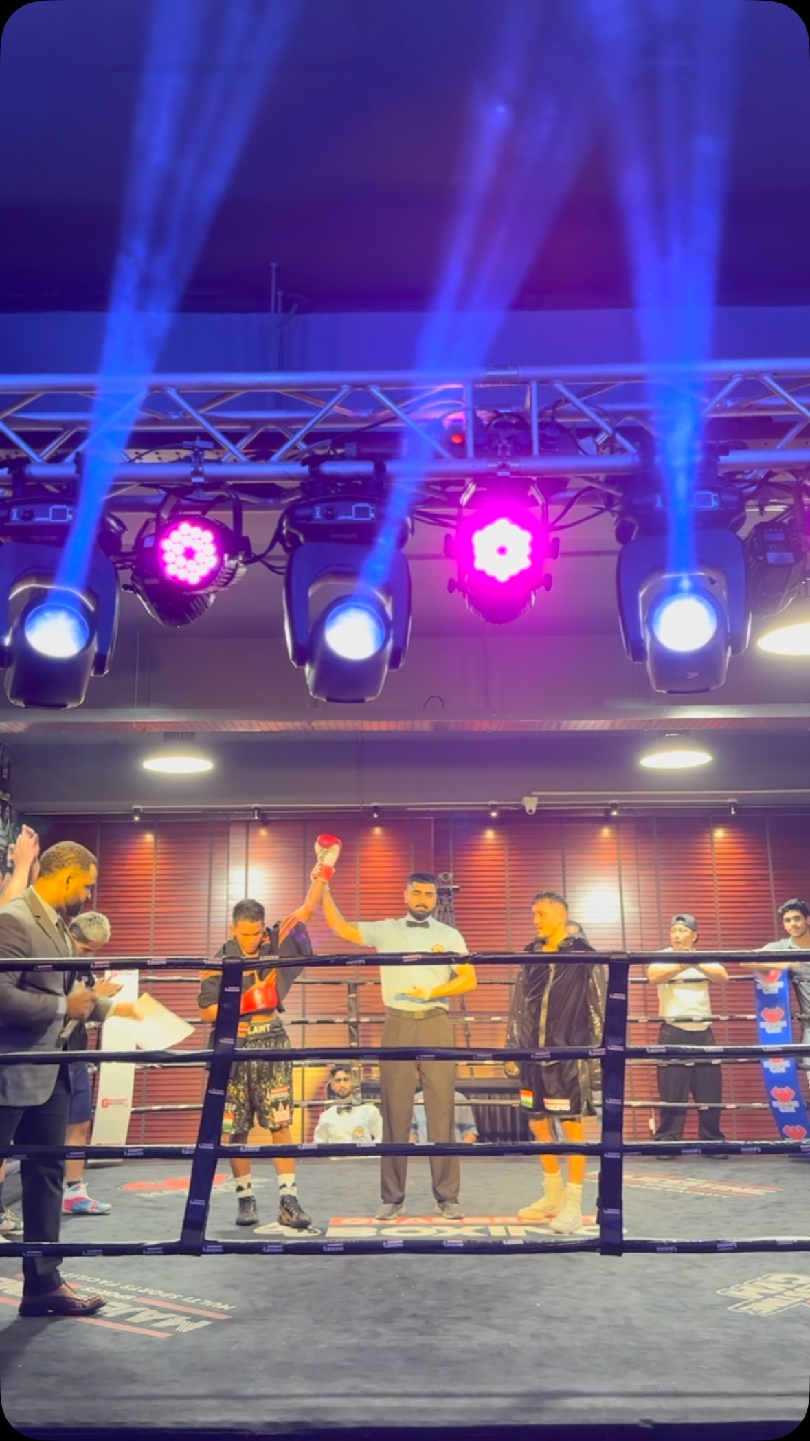 Boxer declared winner in the ring