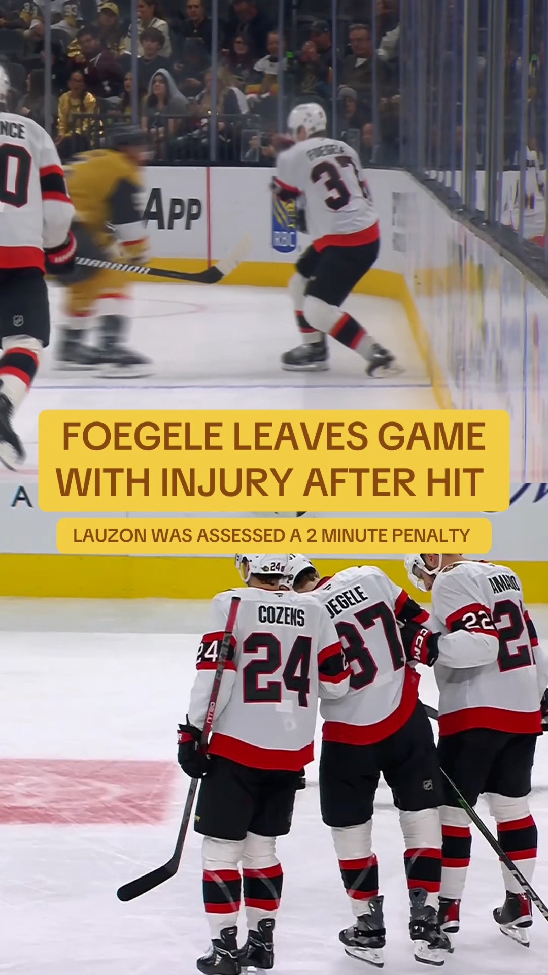Foegele leaves game with injury aft...