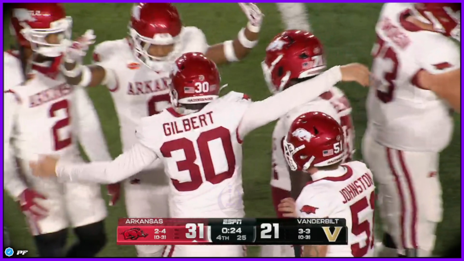 Arkansas goes up by 10 points with ...