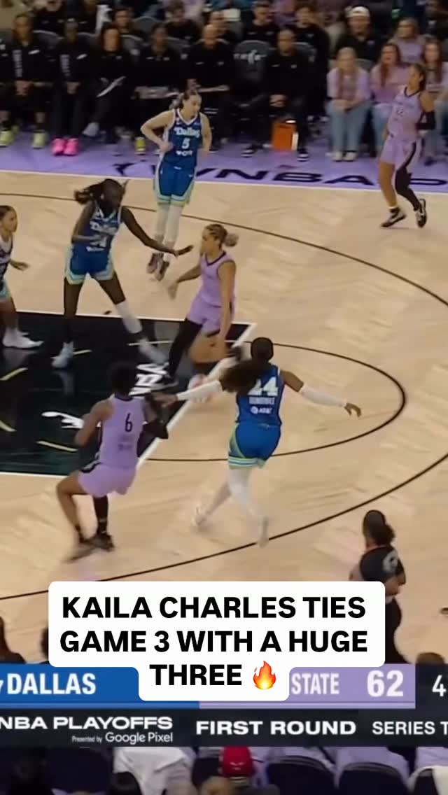 Kaila Charles drills a triple to ti...