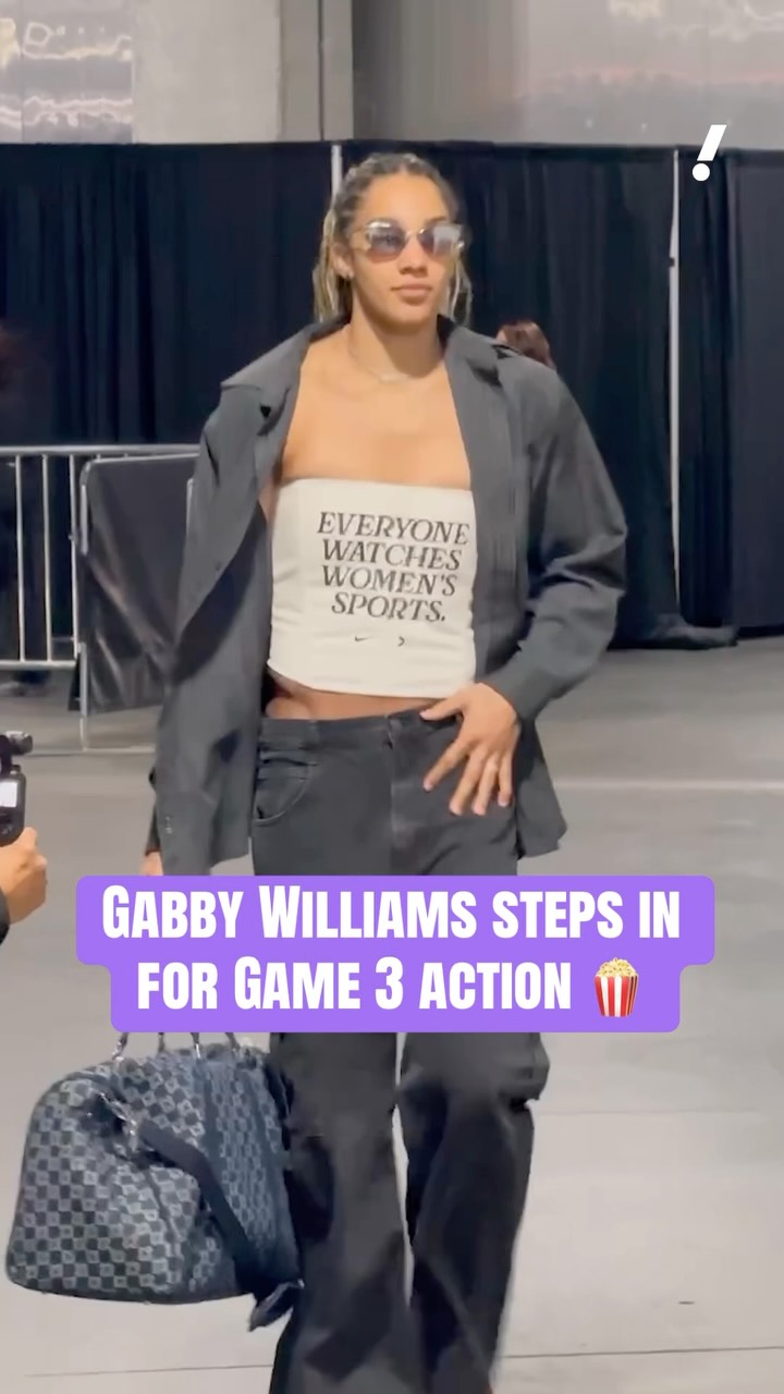 Gabby Williams arrives for WNBA Fin...