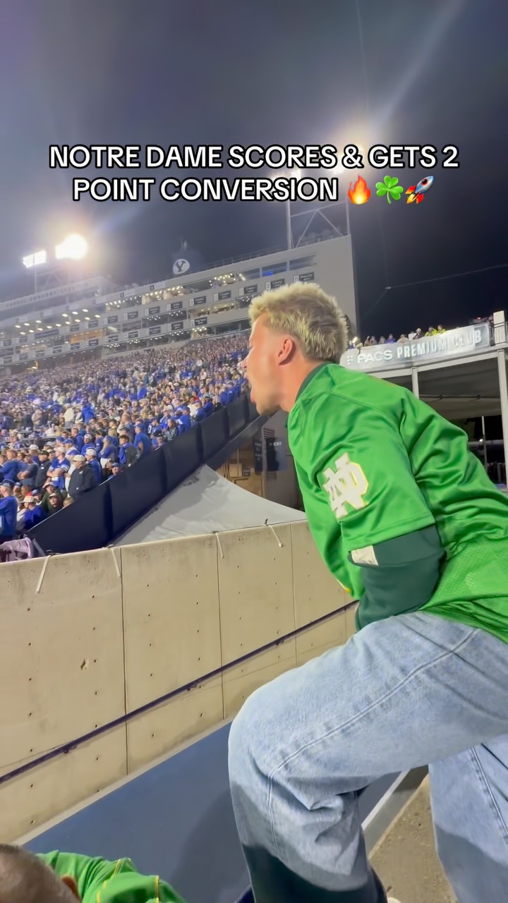 Notre Dame fan reacts to a 2-point ...