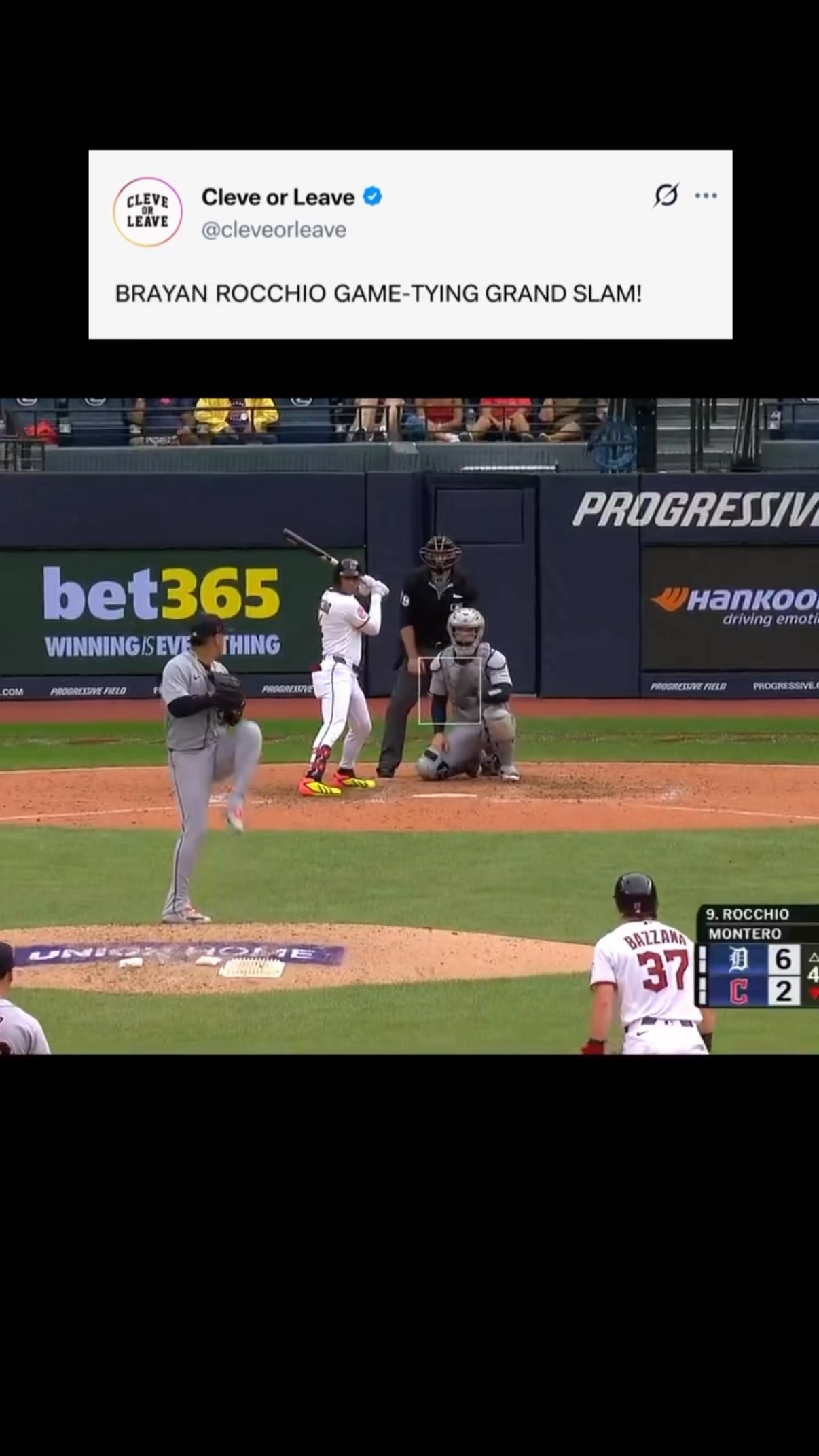 Brayan Rocchio hits a game-tying gr...