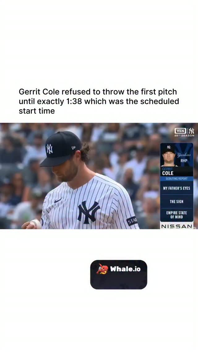Gerrit Cole delays first pitch unti... on MILLIONS Gerrit Cole delays first pitch unti...