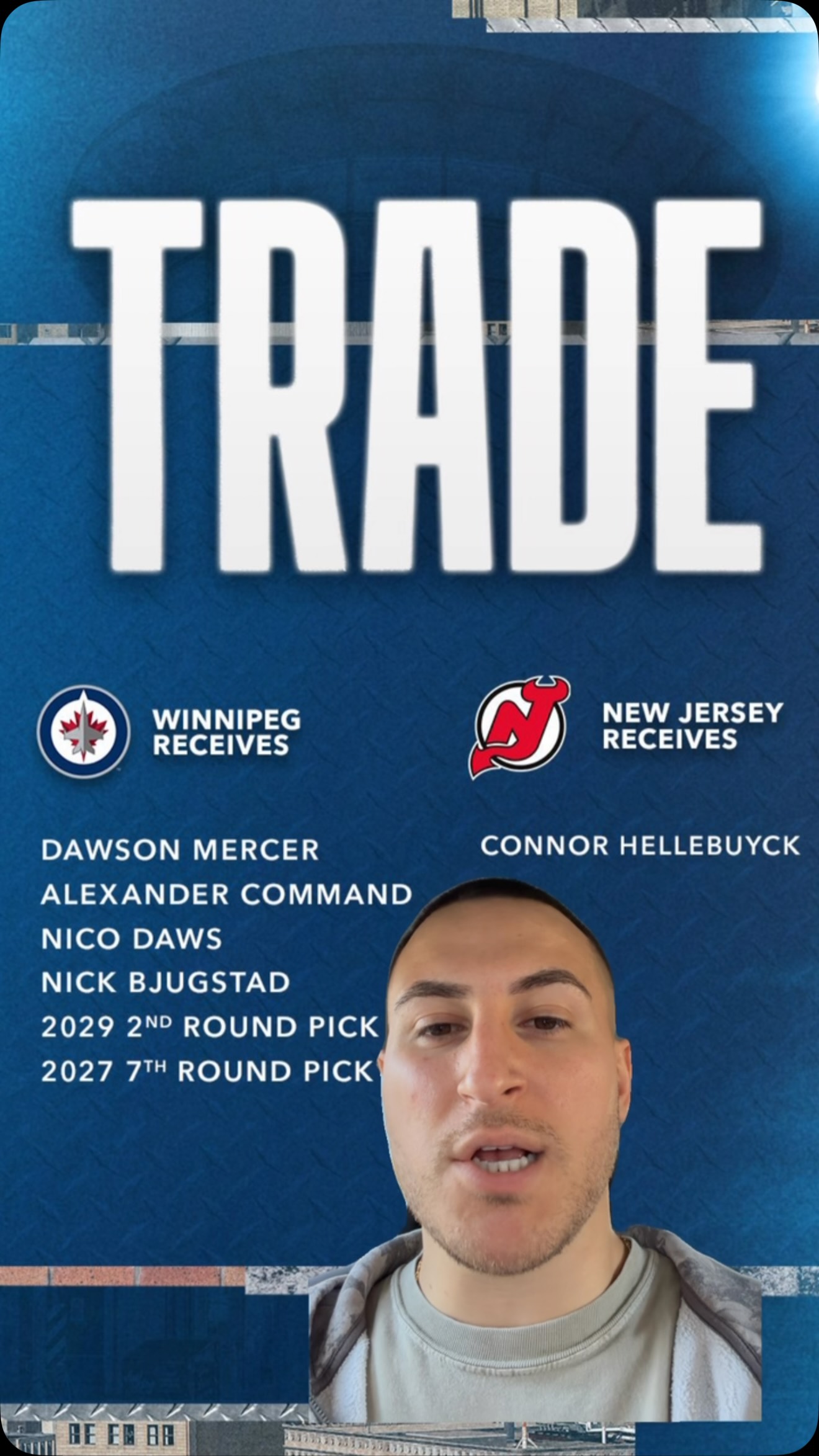 Connor Hellebuyck to New Jersey Dev...