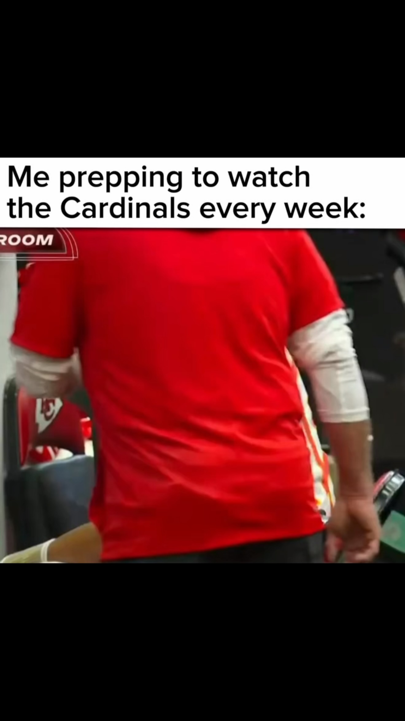 Me prepping to watch the Cardinals ...