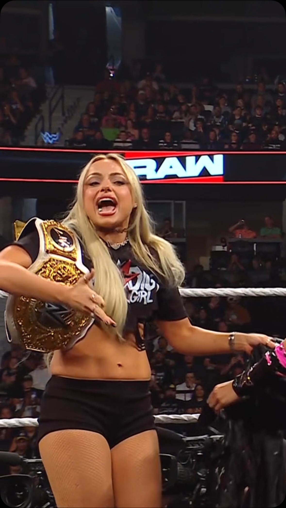 Liv Morgan celebrates with Roxanne ...