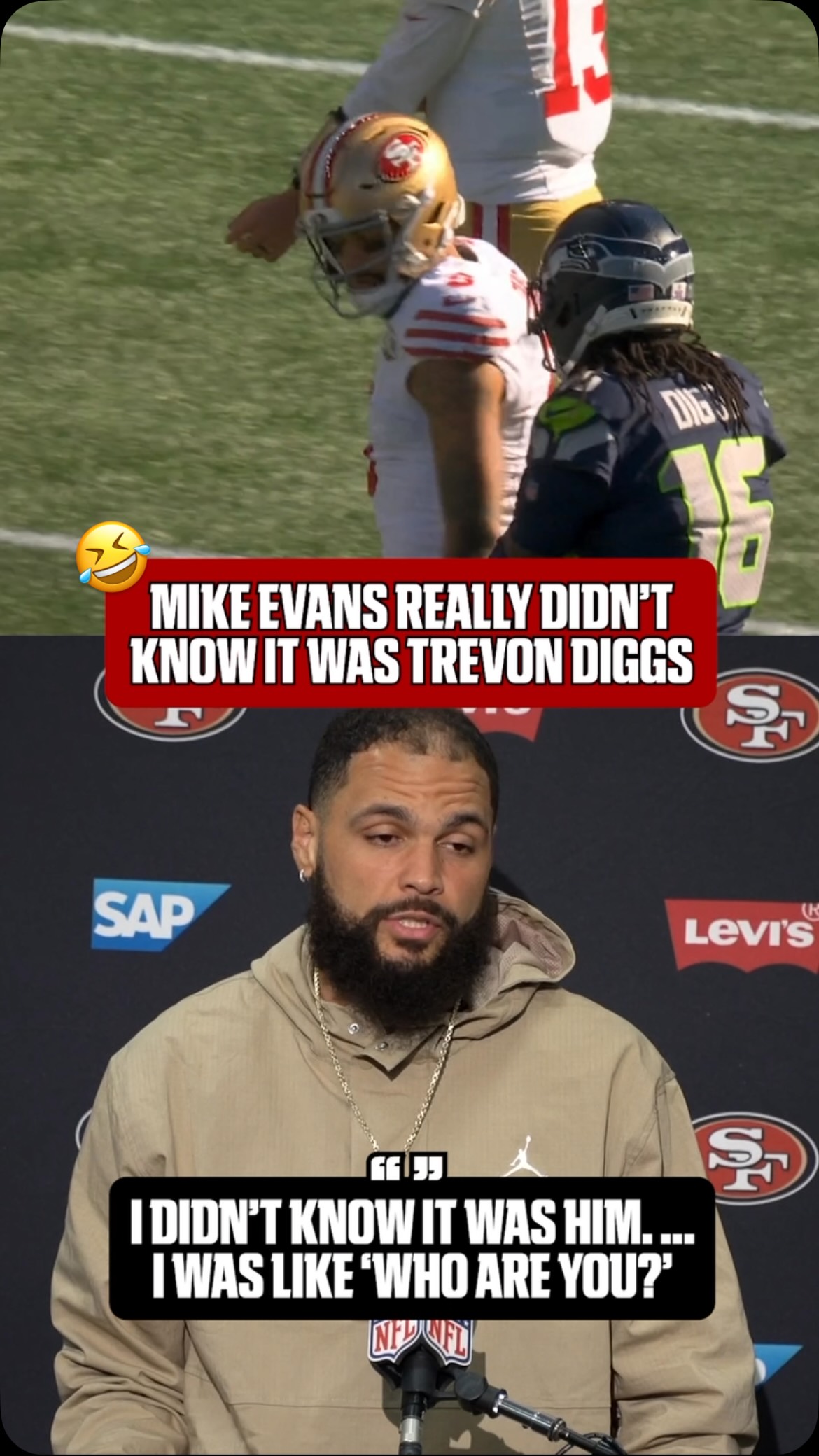 Mike Evans trolls Trevon Diggs with...