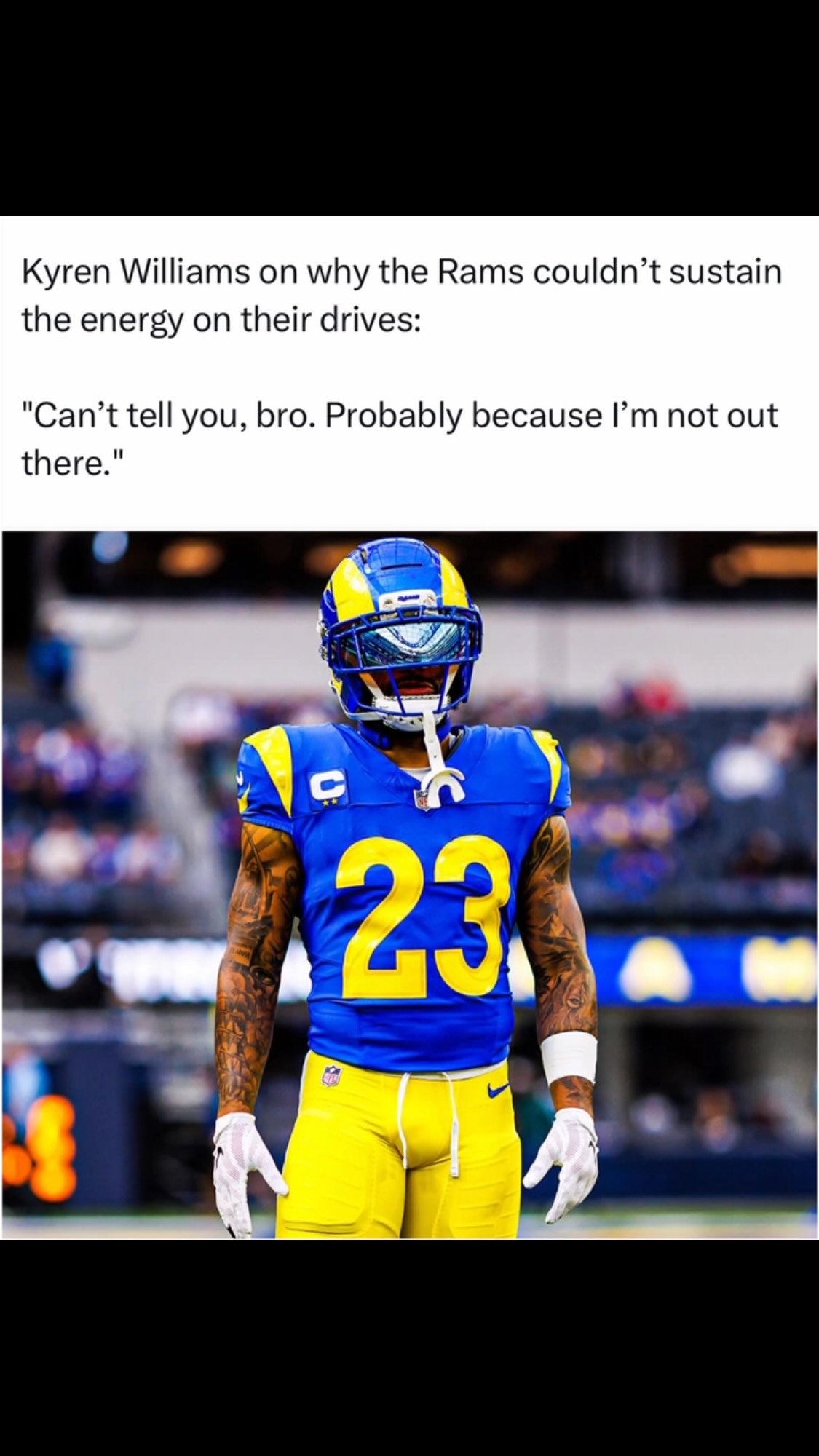 Kyren Williams' take on Rams' energ...