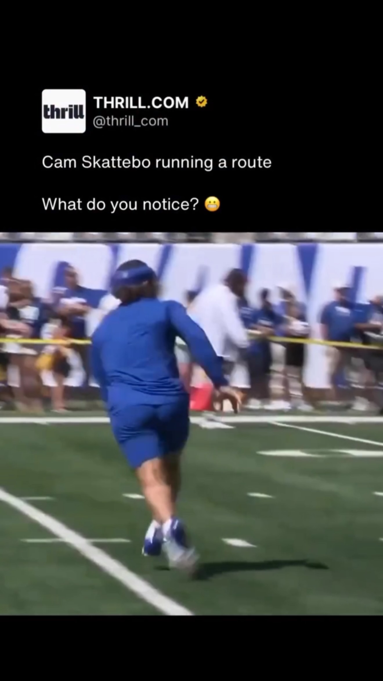 Cam Skattebo running route for the ... on MILLIONS Cam Skattebo running route for the ...