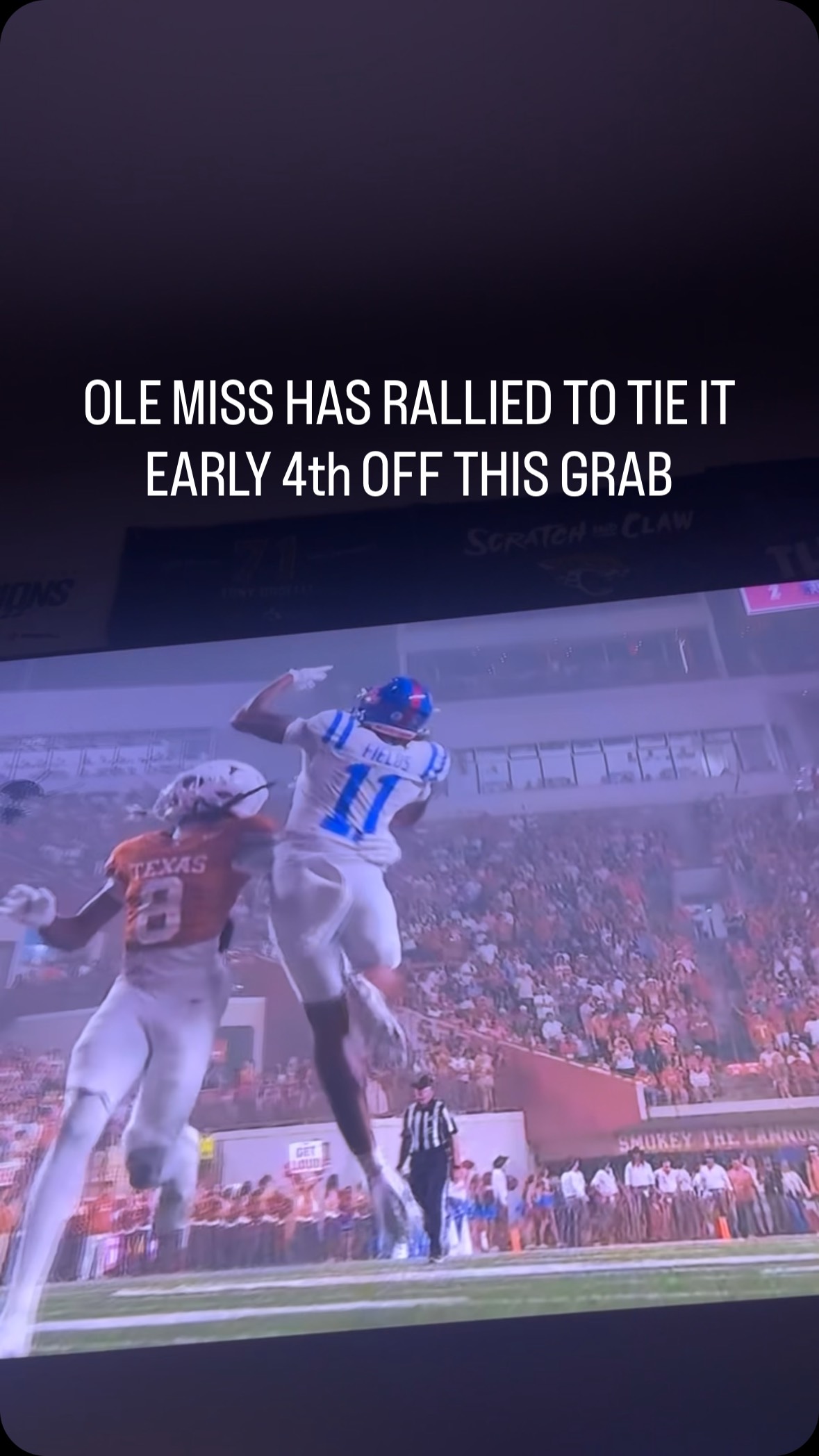 Ole Miss ties the game in early 4th...