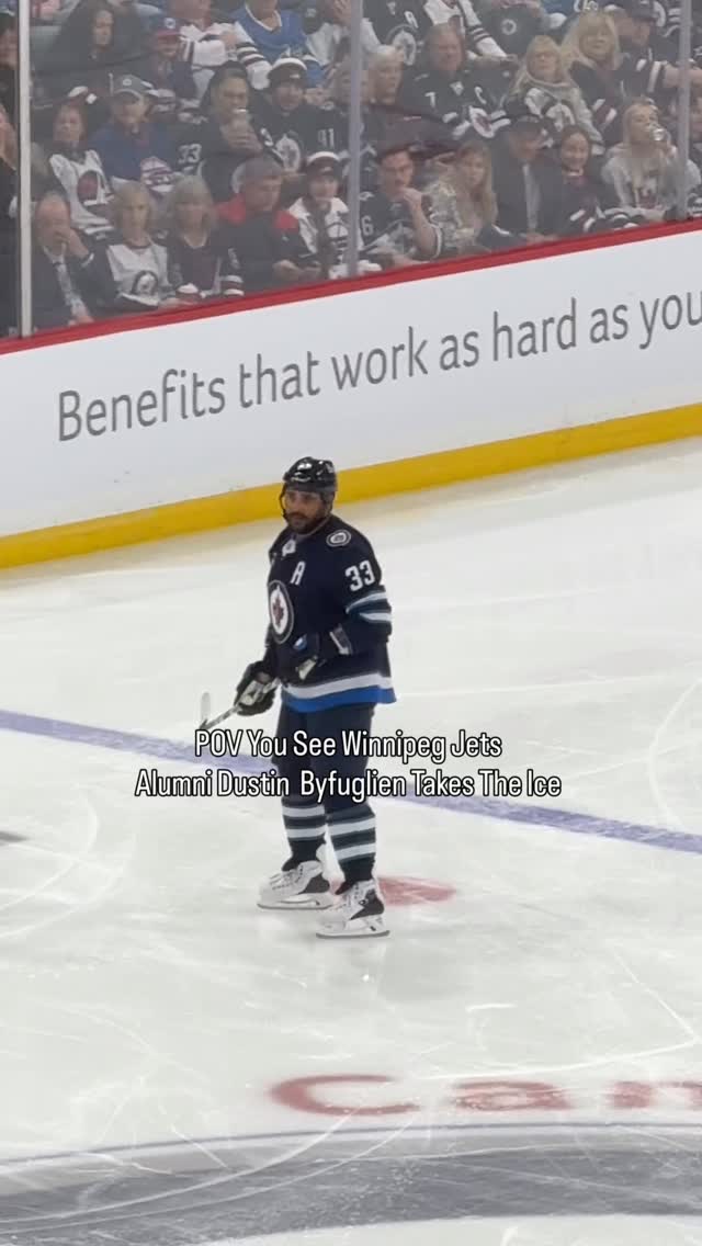 Dustin Byfuglien on the ice for the...
