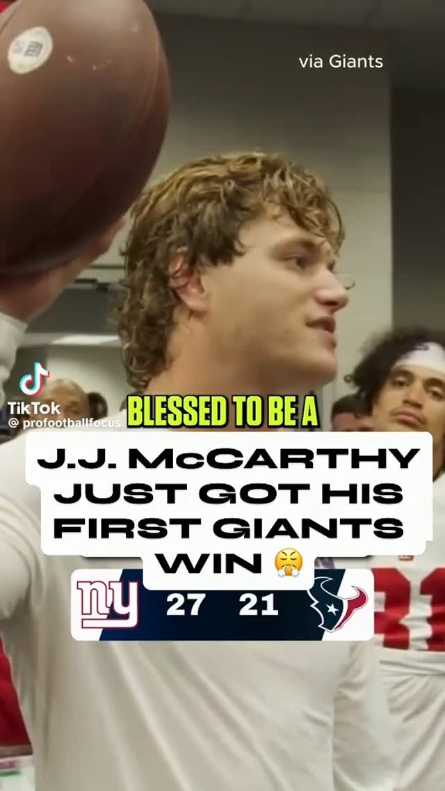 J.J. McCarthy gets his first win as...