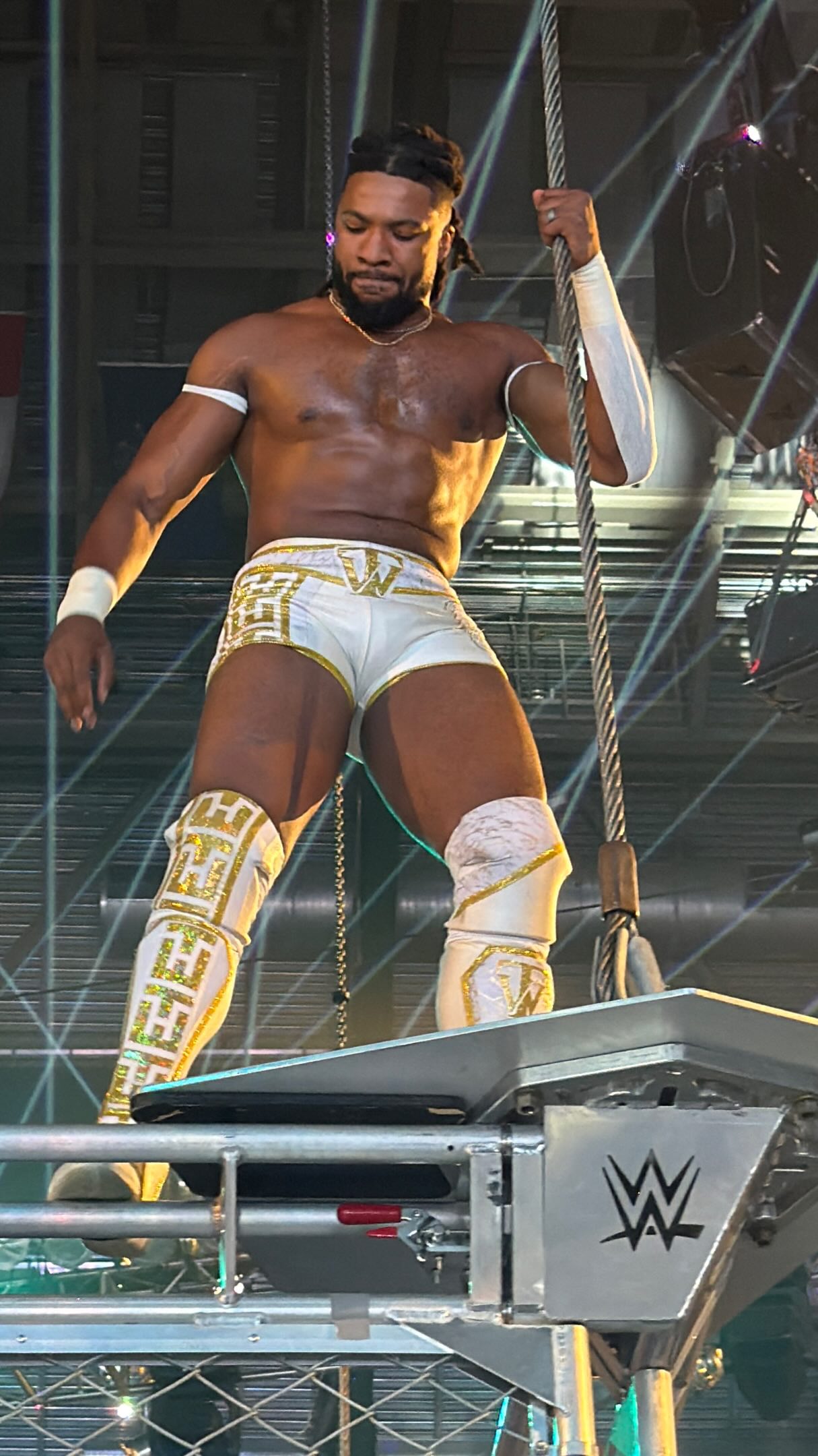 Trick Williams makes his way to the...