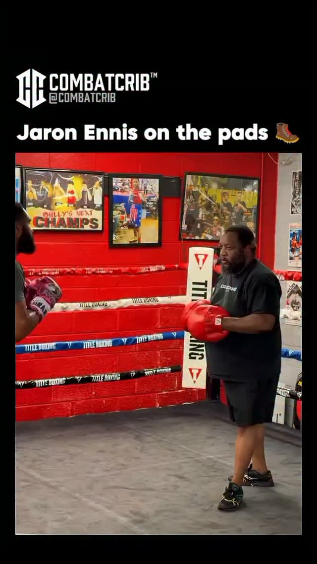Jaron "Boots" Ennis on the pads