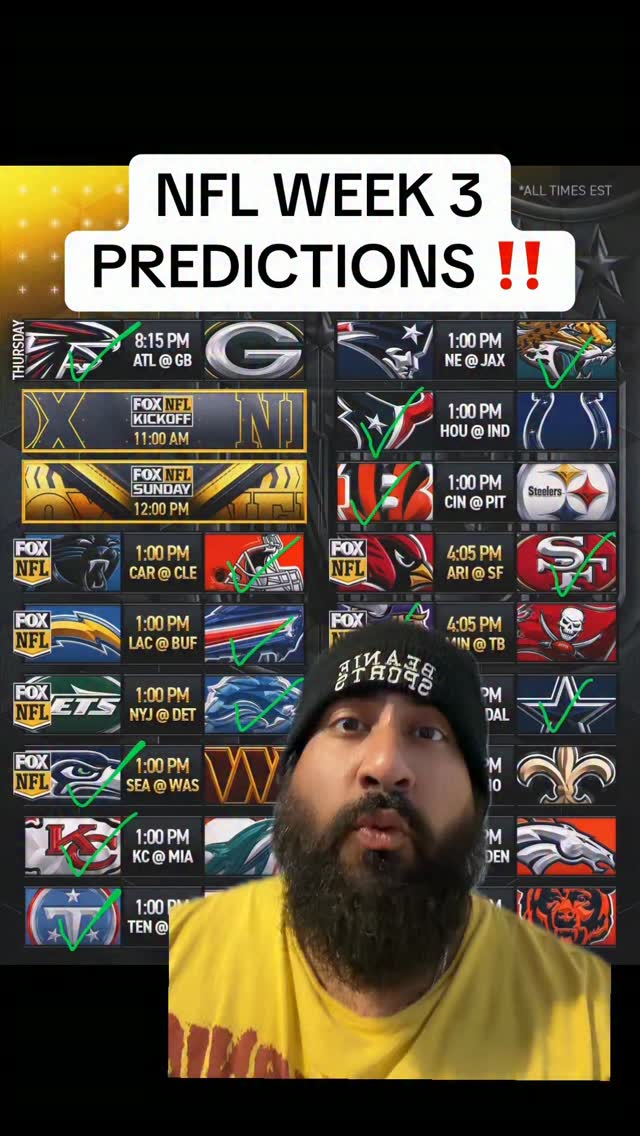 NFL Week 3: Predictions and Preview...