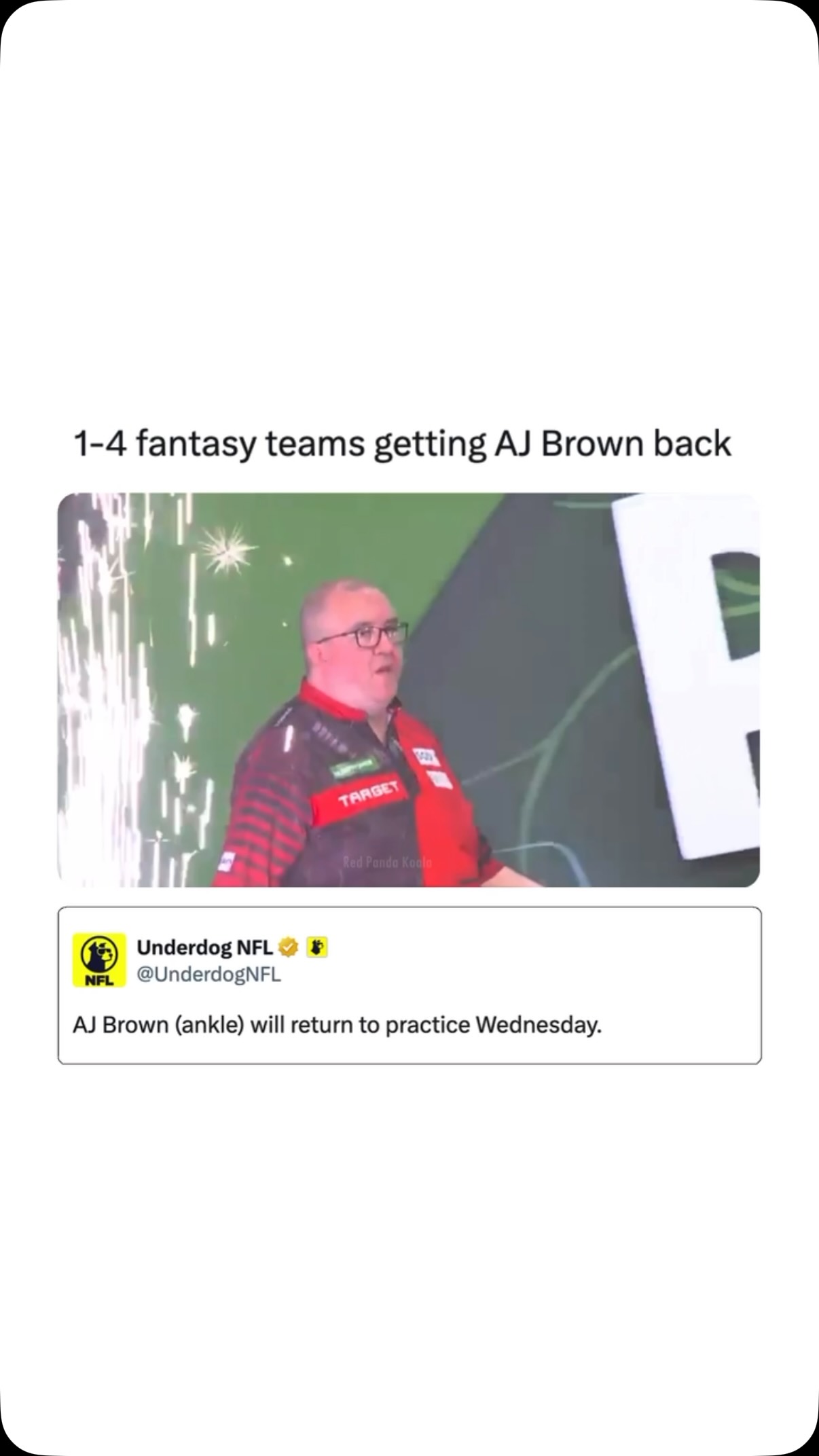 AJ Brown's return to practice fuels... on MILLIONS AJ Brown's return to practice fuels...