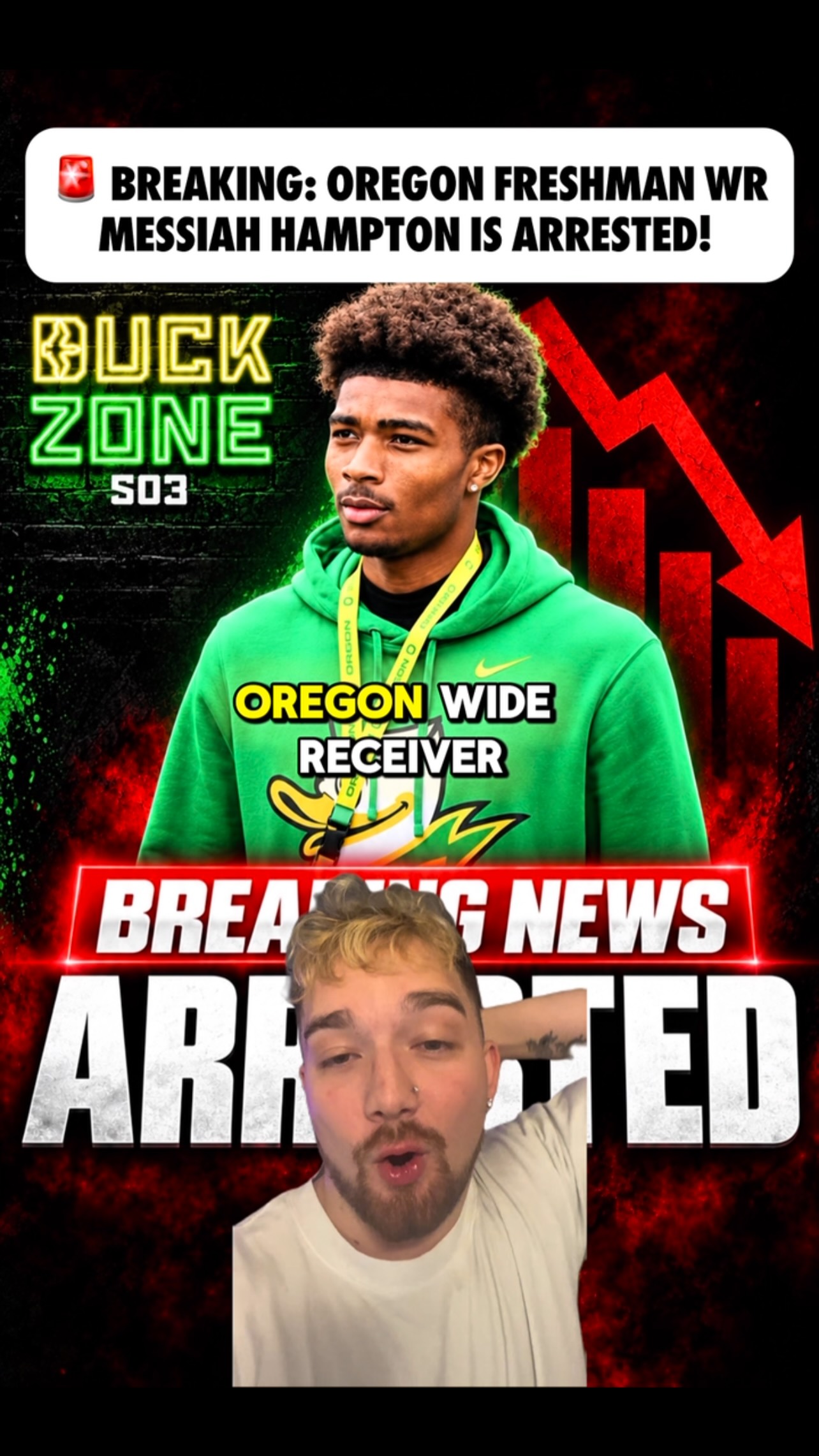 Oregon Ducks WR Messiah Hampton Arr...