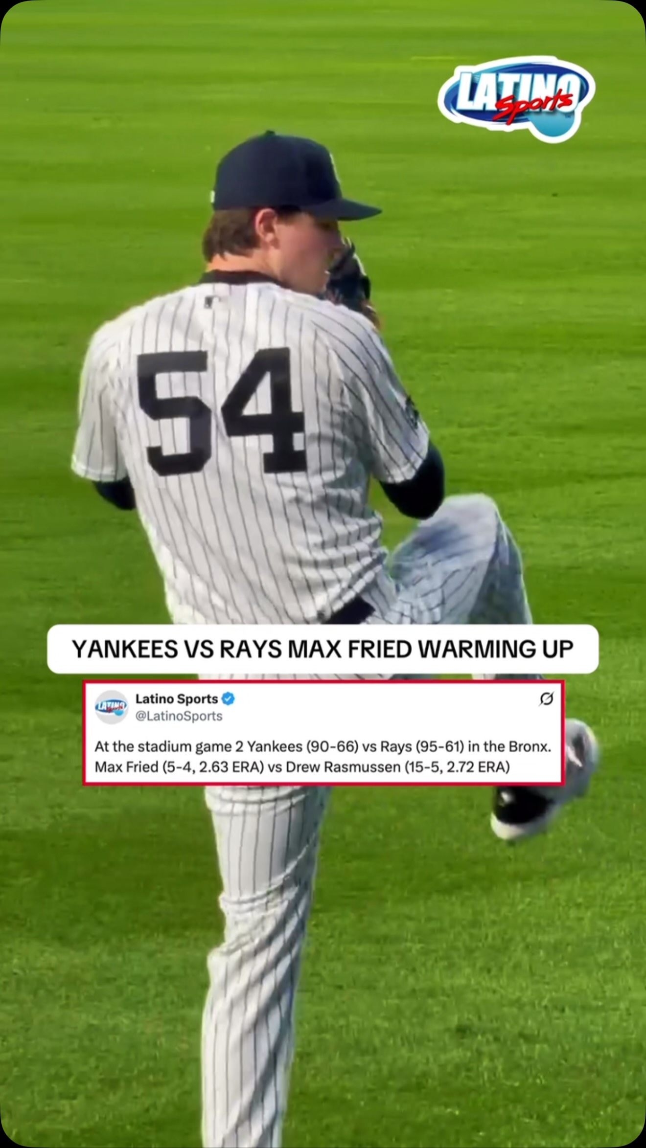 Max Fried warms up for Yankees vs. ...