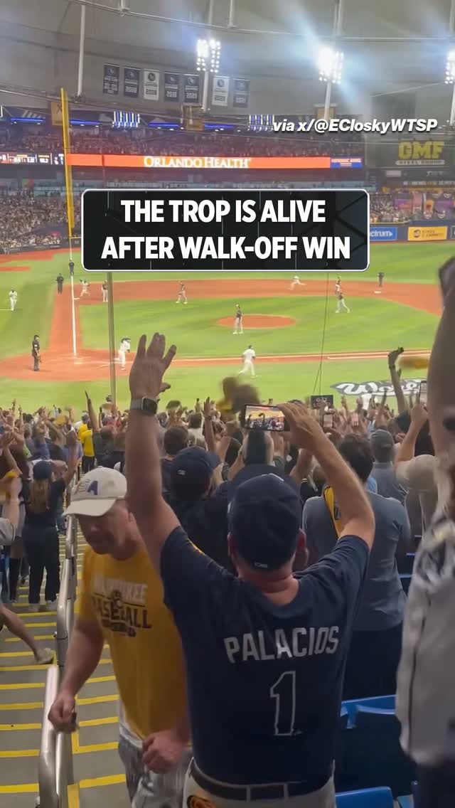 The Trop goes wild after Rays' walk... on MILLIONS The Trop goes wild after Rays' walk...