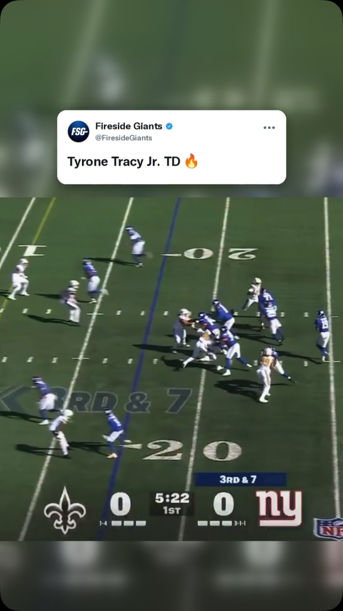 Tyrone Tracy Jr. touchdown for Sain...