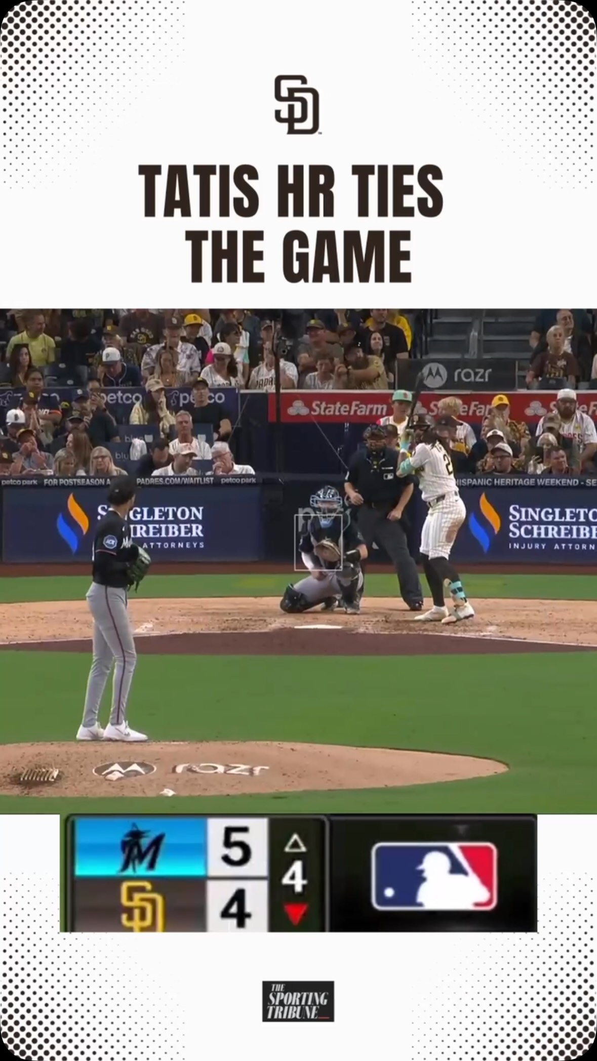 Fernando Tatis Jr. ties the game wi...