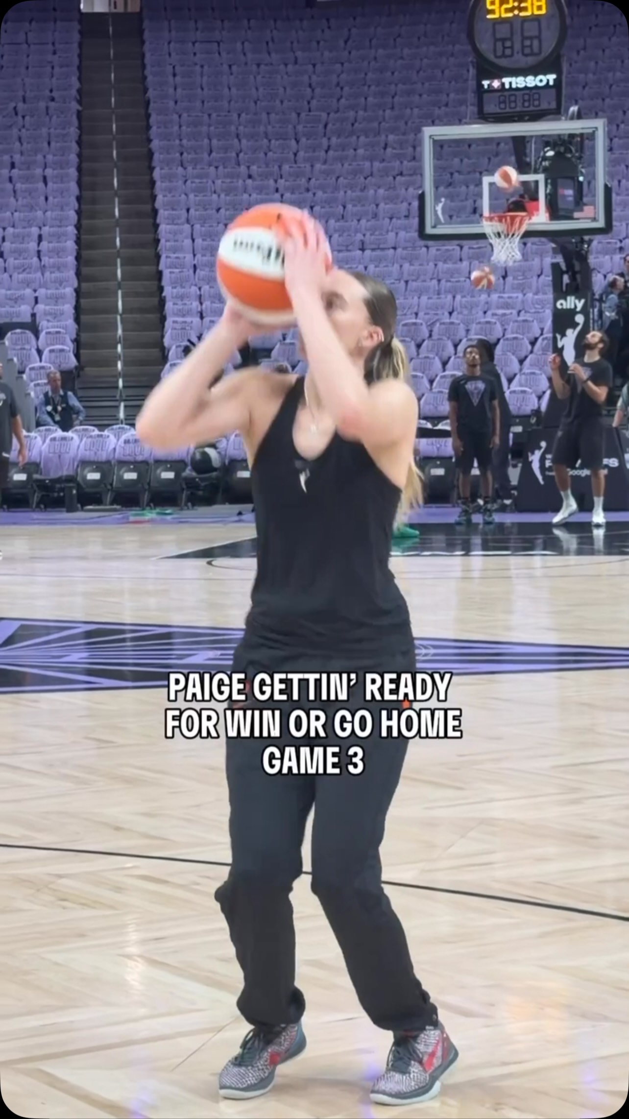 Paige Bueckers gets ready for a win...