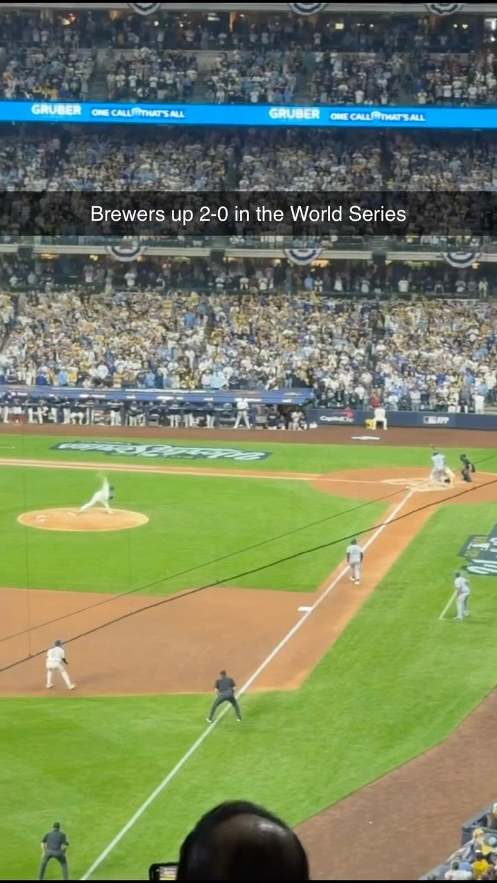 Brewers up 2-0 in the World Series,...